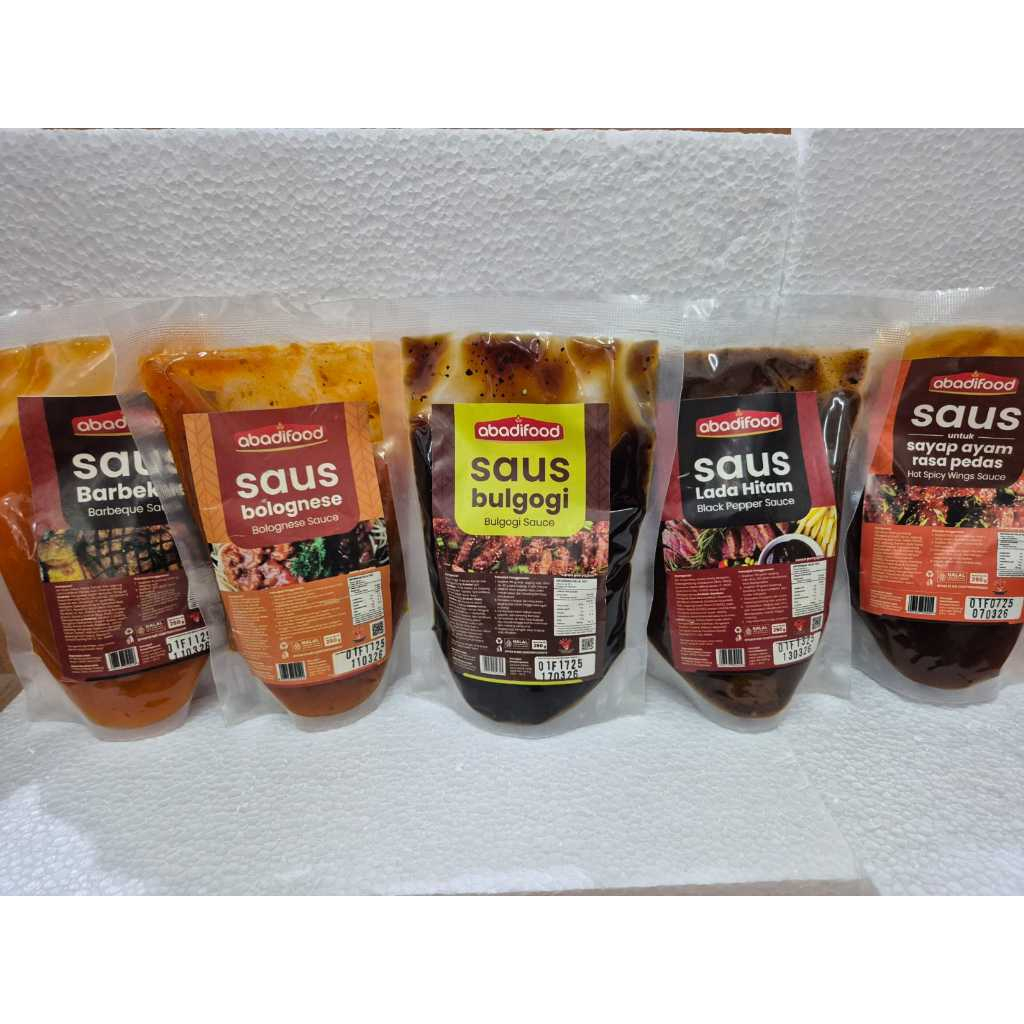 

Abadifood saus bbq 250gr/ saus bolognese/ saus bulgogi/ saus lada hitam/ saus spicy wings