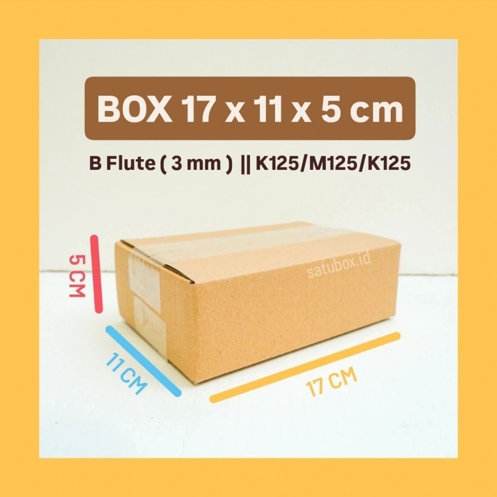 

kardus karton box polos uk. 17 x 11 x 5 cm, single wall tebal 3mm