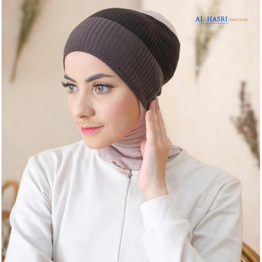 Alhasri - Ciput Rajut 2 Tone | Ciput Rajut 2 Warna | WARNA RANDOM (Bisa Request) / HITAM PUTIH