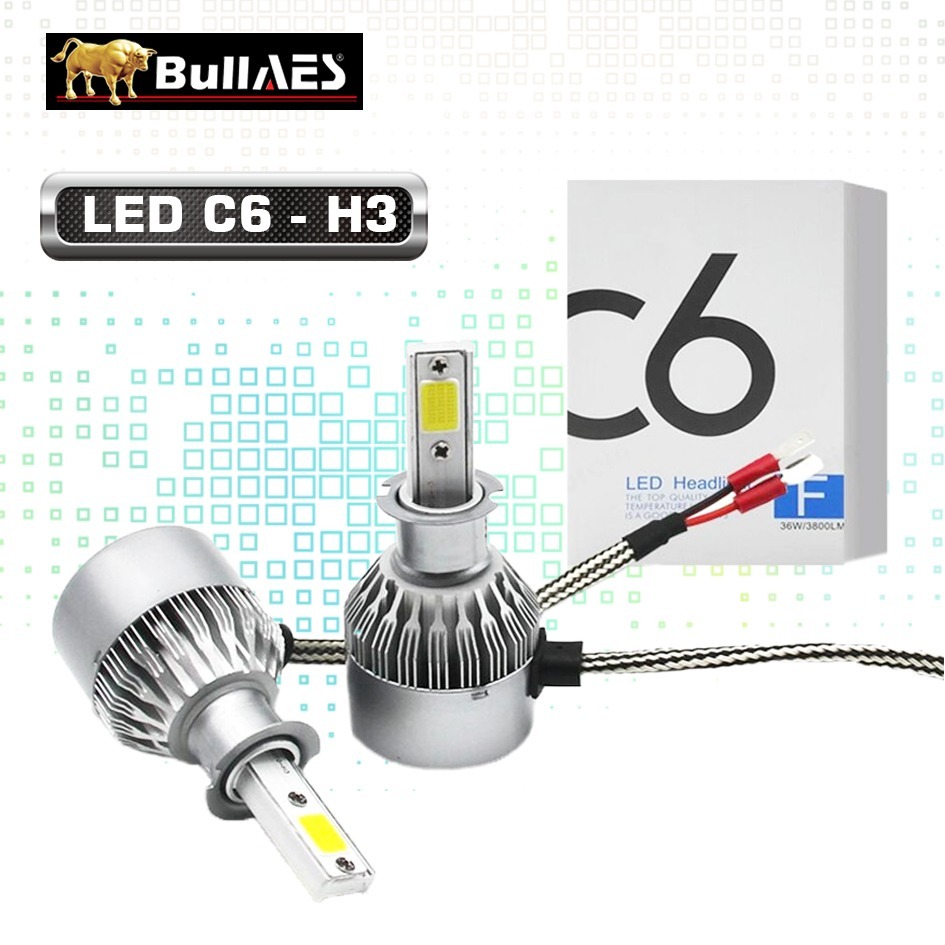 Lampu C6 LED 36 W COB Mobil Motor SOCKET H3
