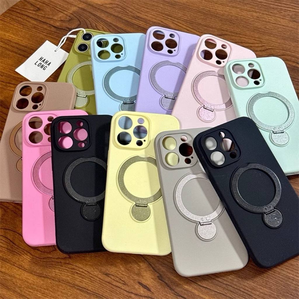 LIQUID STANDING MAGSAFE CASE COMPATIBLE FOR IPHONE 13 14 15 16 17 PRO MAX RING 360 ROTATION MAGNETIC