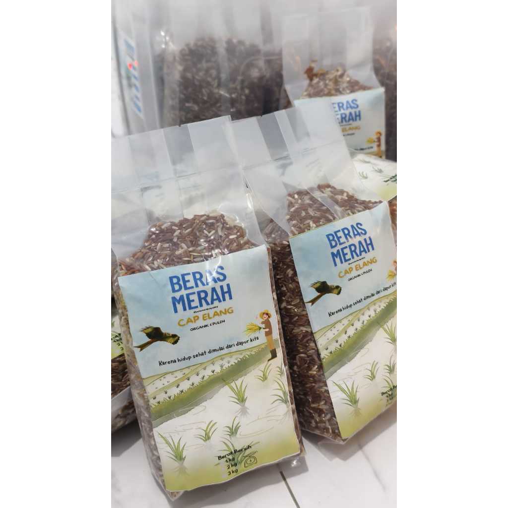 

Beras Merah 1Kg Cap Elang Pulen