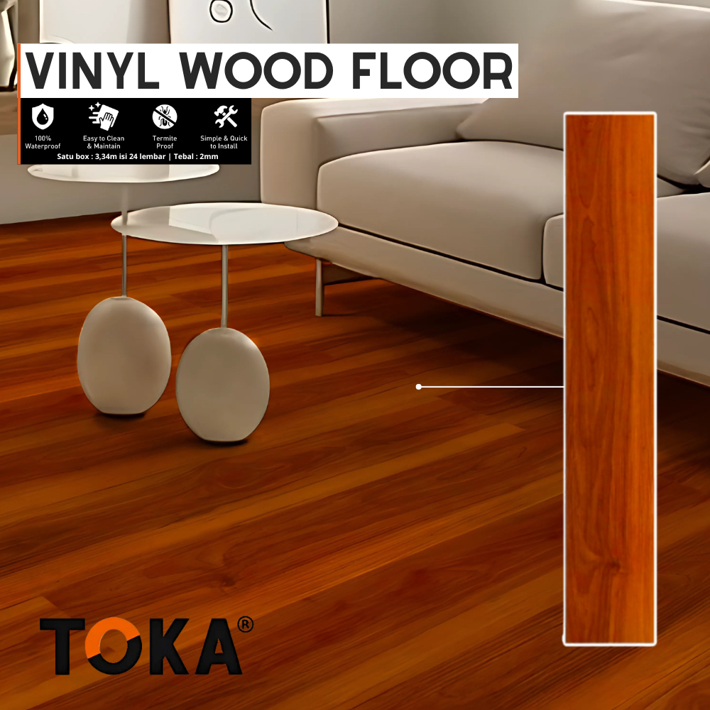 Lantai Vinyl TOKA | SPC | Lantai Motif kayu | Lantai Parket | Lantai SPC | SPC lantai kayu