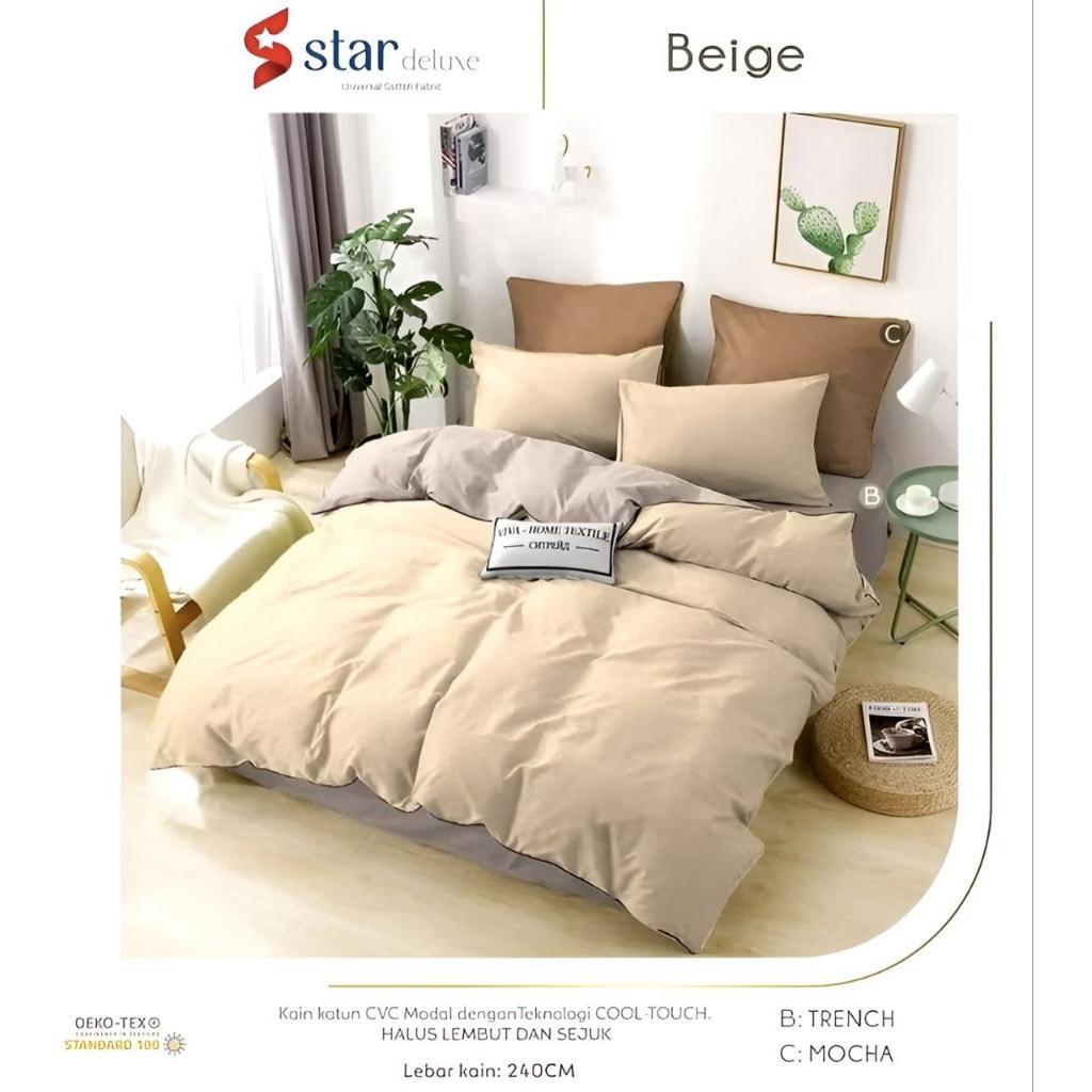 Sprei Set Katu STAR Polos Beige