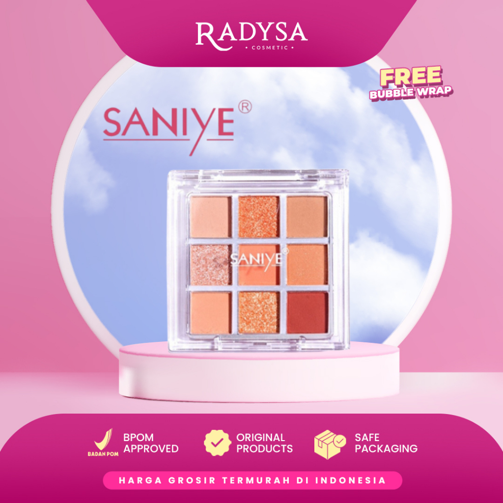 RADYSA - SANIYE Bright Eyeshadow Palette Nude Peach - 9 Colors Eyeshadow Palette Matte Shimmer Eye S