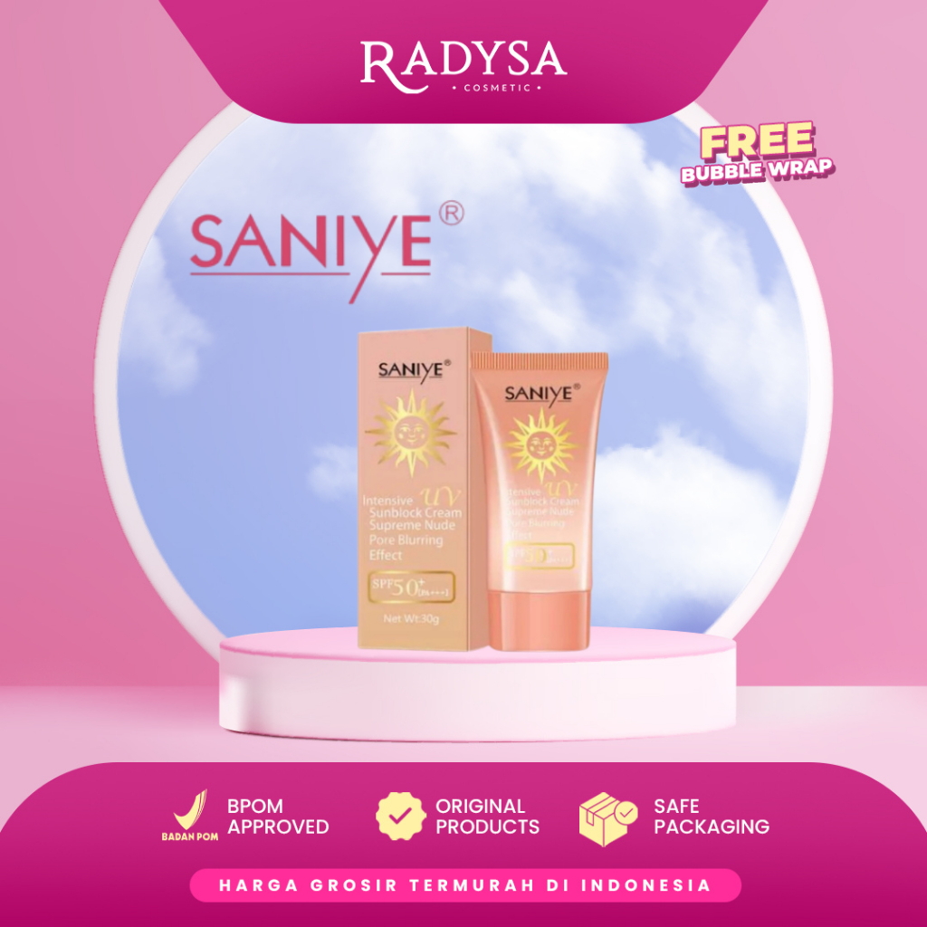 RADYSA - SANIYE Sunscreen SPF 50 PA++ Professional - Intensive Uv Sunblock Cream Tahan Lama Ramah Ku