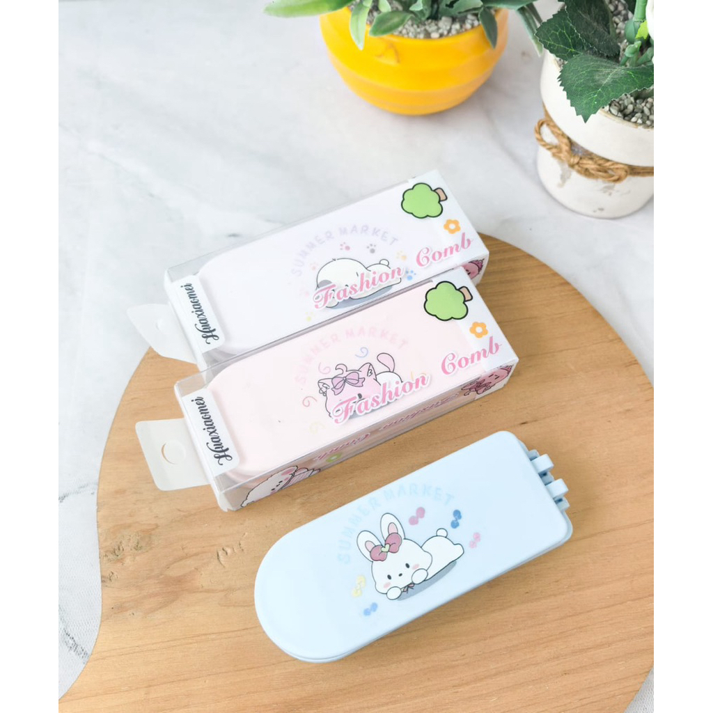 kaca + sisir lipat travel - kaca dan sisir lipat travel