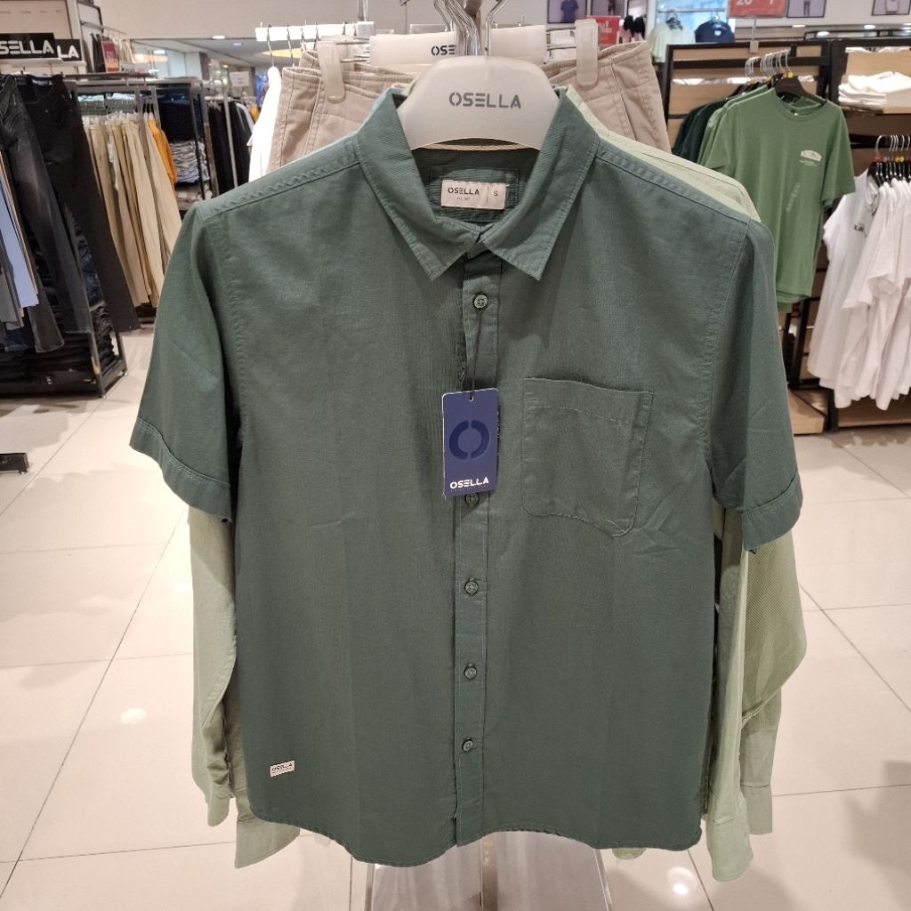 Osella Baju Pria Kemeja Lengan Pendek Polos Original