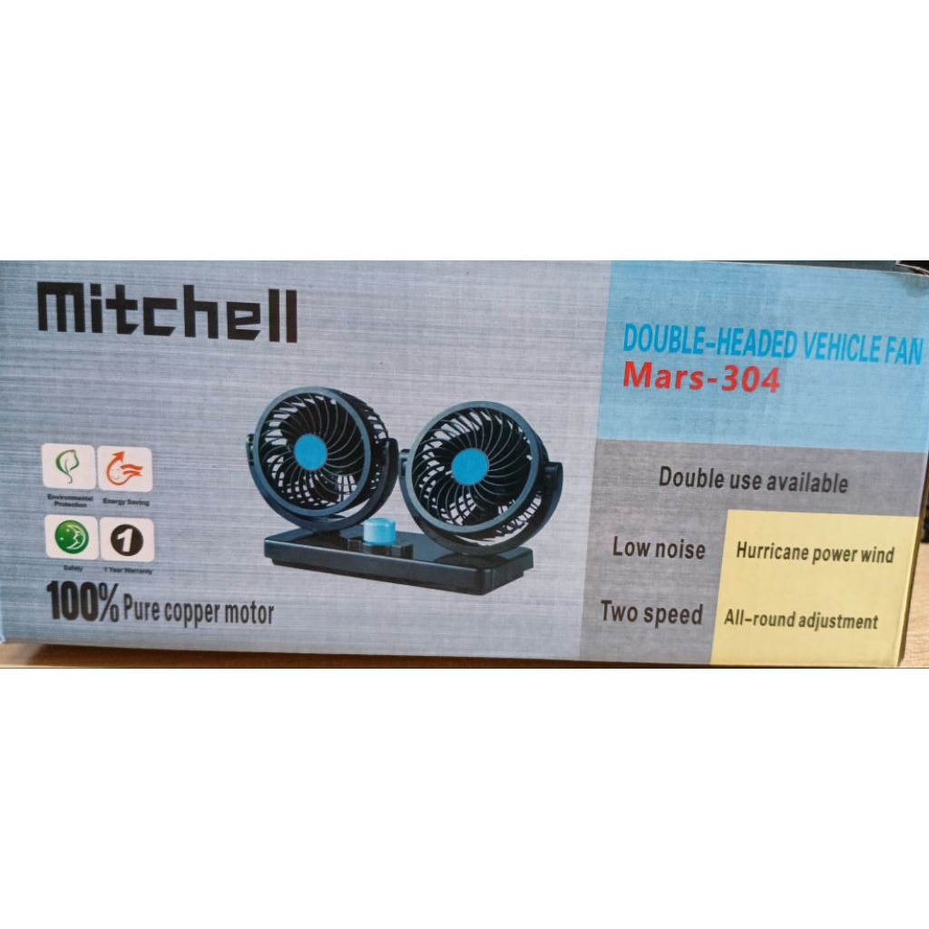 KIPAS ANGIN MOBIL MITCHELL T357 T358 12Volt - 12V Plus 2 Colokan USB MITCHELL