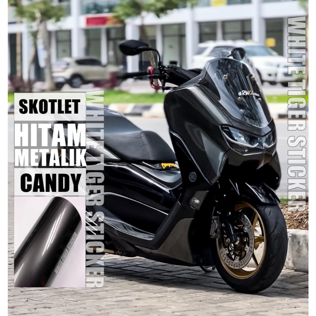SKOTLET STIKER HITAM CANDY SKOTLET BLACK CANDY SCOTLITE BLACK METALIK CANDY SKOTLET HITAM MENGKILAP