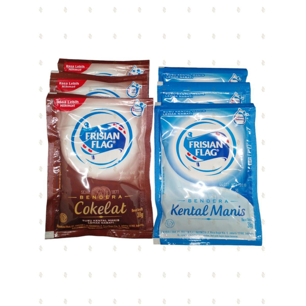 

Susu Kental Manis Frisian Flag Putih Coklat Kemasan Renceng 37g / Susu Kental Manis SKM Frisian Flag Renteng isi 6 PCS