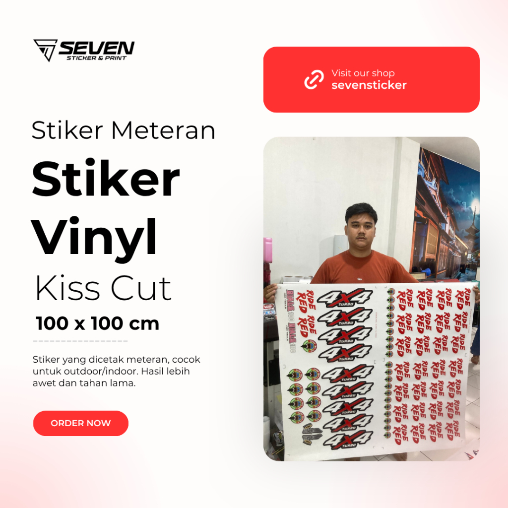 

Sticker Vinyl Custom Print + Laminasi + Cutting