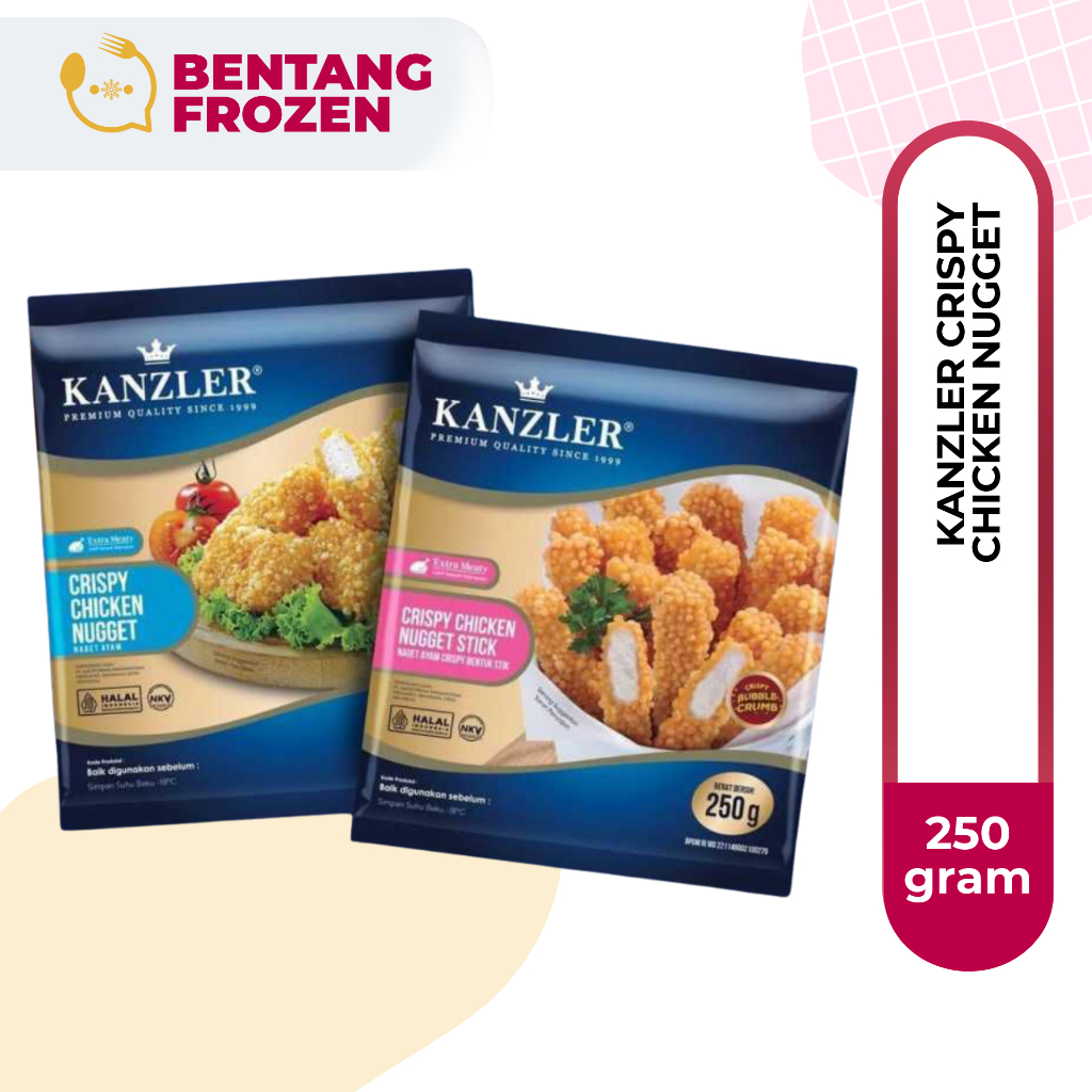 

Kanzler Crispy Chicken Nugget 250gr / Kanzler Crispy Chicken Nugget Stick / Nugget Crispy Kanzler