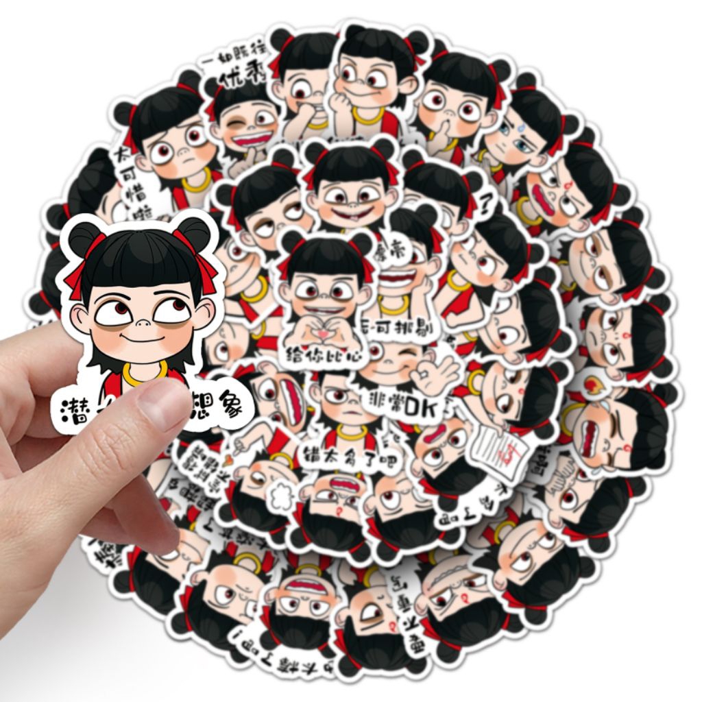 

[50 Pcs] DECO STICKER | STICKER DIY | JURNAL AESTHETIC [DS10] Stiker komentar pekerjaan rumah Nezha baru yang kreatif, teks slogan kartun lucu, dekorasi stiker ponsel, buku catatan