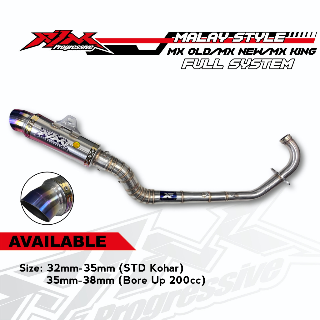 knalpot  mx malaysia style mx old mx new mx king full system original rjm inlet 50mm 51mm