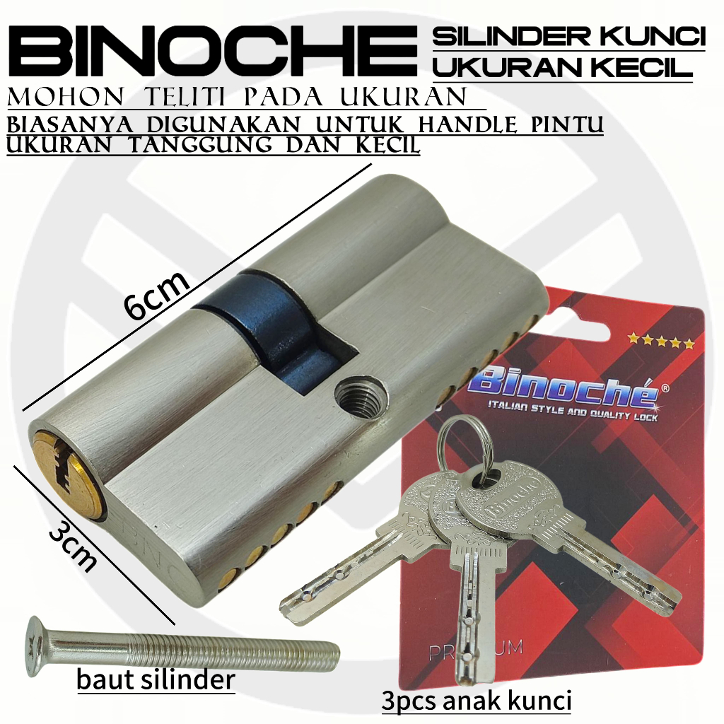 binoche, silinder kunci ukuran kecil 3x6
