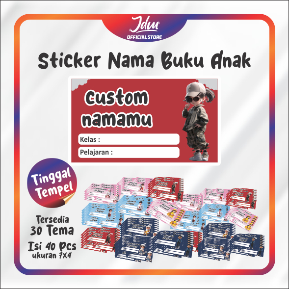 

JDM Official Store - Stiker Label Buku Pelajaran Stiker Nama Buku / Stiker Custom Nama Buku Pelajaran Sekolah Anak
