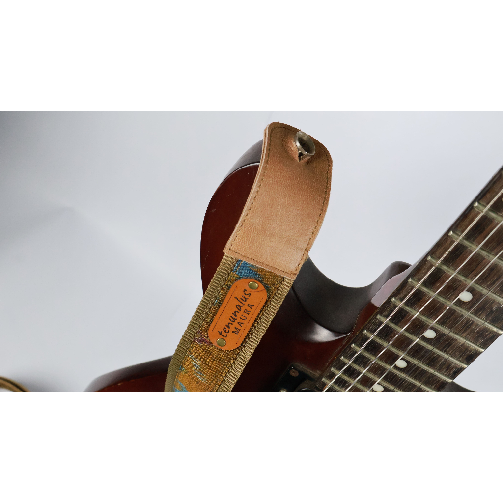 Kirana Strap Gitar / Ukulele – Tali Tenun Tradisional Kulit Asli Handmade Adjustable