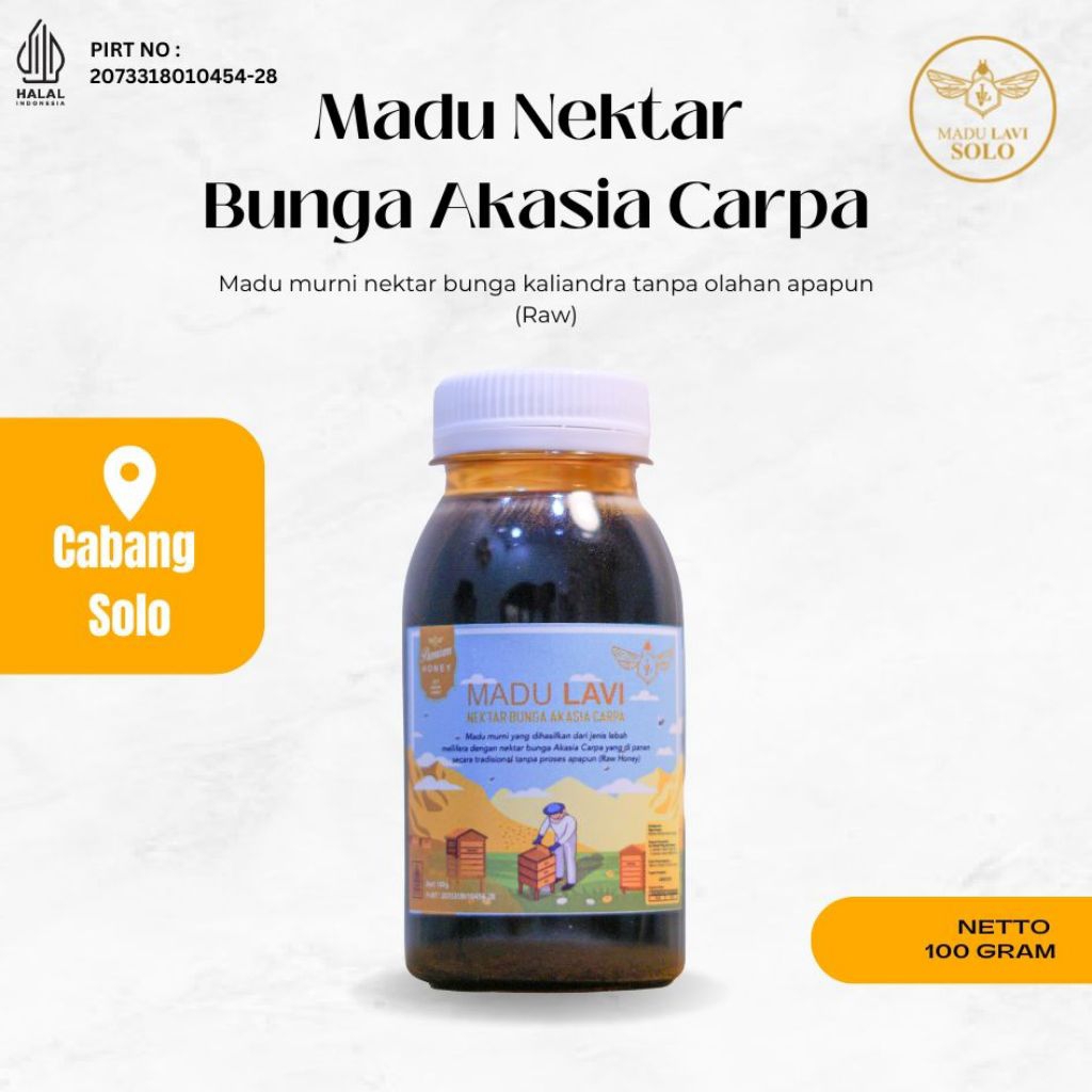 

[ Madu Lavi Solo ] Madu Bunga Akasia 100gr Asli Tanpa Campuran 100%