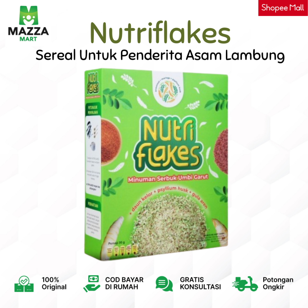 

NUTRIFLAKES Sereal Umbi Garut Suplemen Makanan Atasi Asam Lambung