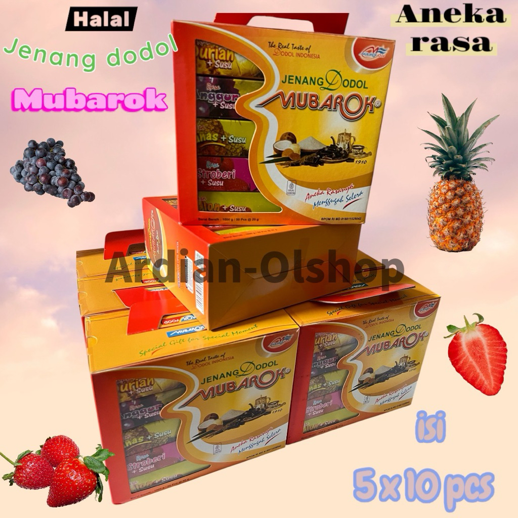 

Jenang Dodol Mubarok Aneka Rasa Kemasan Tas Jenang Mubarok Original 100 % Asli