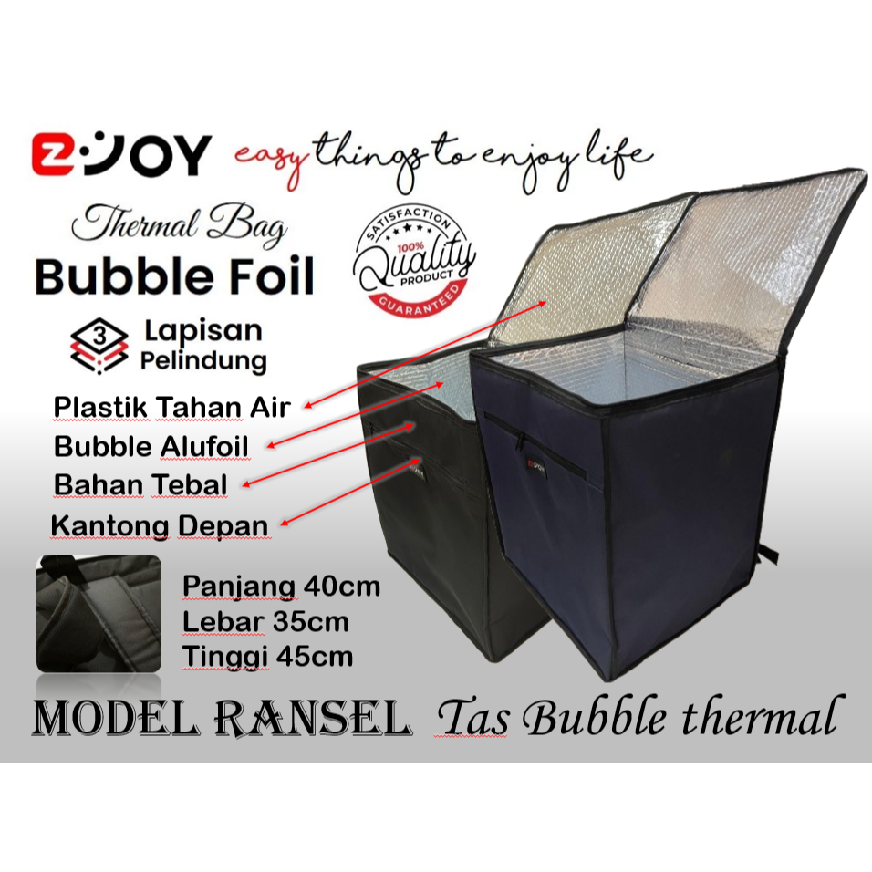 Tas Ransel Thermal JUMBO  Penjaga Suhu Makanan&Minuman / Tas Motor / Delivery / Tas Kurir