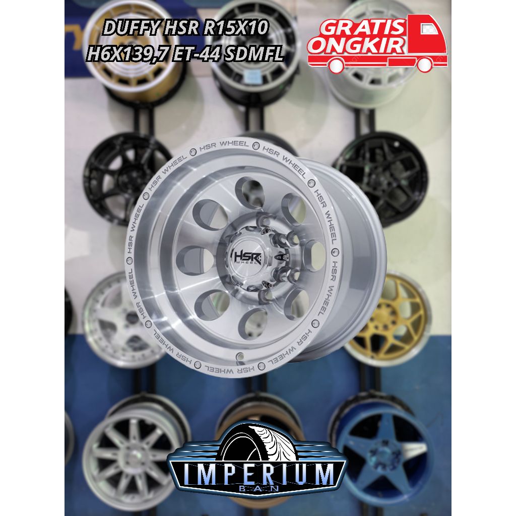 Velg Mobil Hsr Duffy Ring 15 Lebar 10 Pcd 6x139 Ranger Hardtop Hilux Bt50 Everest Dll