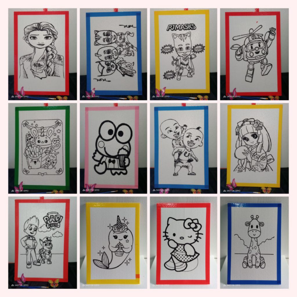 

200 pcs media mewarnai sterofoam polos tanpa lis 33x50 cm