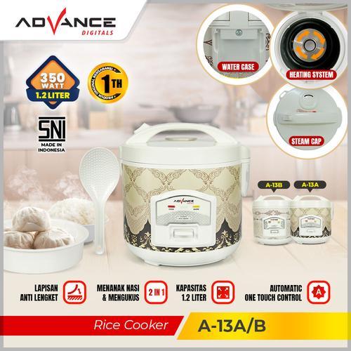 Advance Rice Cooker A-13 A / B / A13 Penanak Nasi Serbaguna Listrik Bermotif Kapasitas 1.2 L