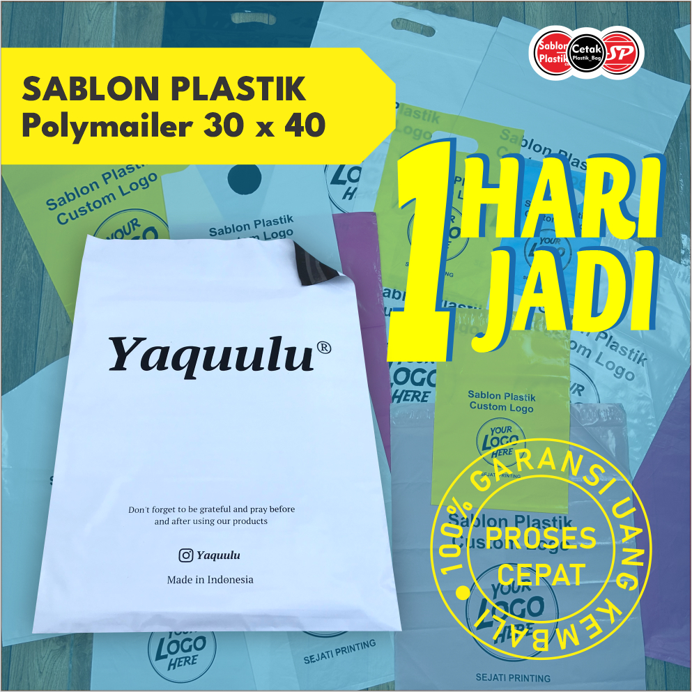 

(isi 100 pcs) Sablon Plastik Packing Olshop Uk. 30 x 40cm, Plastik Packing - POLYMAILER