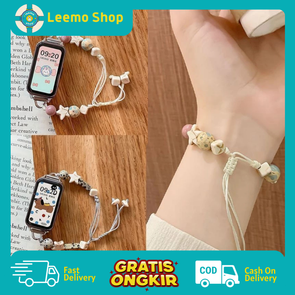 Tali Jam Straps Jam Huawei Band 10 9 8 7 Strap Jam Huawei Model Tali Serut Manik-manik Gelang Imut R