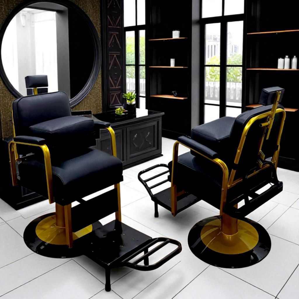 Kursi Juara Kursi Barbershop Kurs Pangkas Rambut J6 Gold Brass