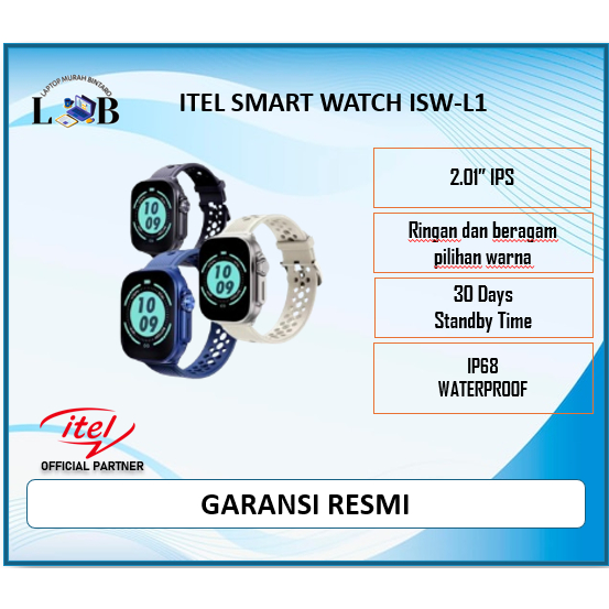 iTel Smartwatch ISW L1 | 2.01” HD Touch Screen | Bluetooth Calling | 30+ Days Battery | 24H Heart Ra