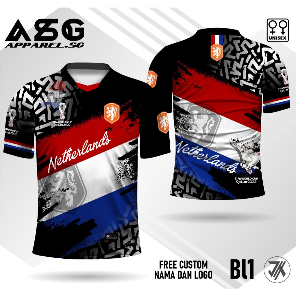 jersey kaos belanda piala dunia 2022 qatar kaos belanda lengan pendek