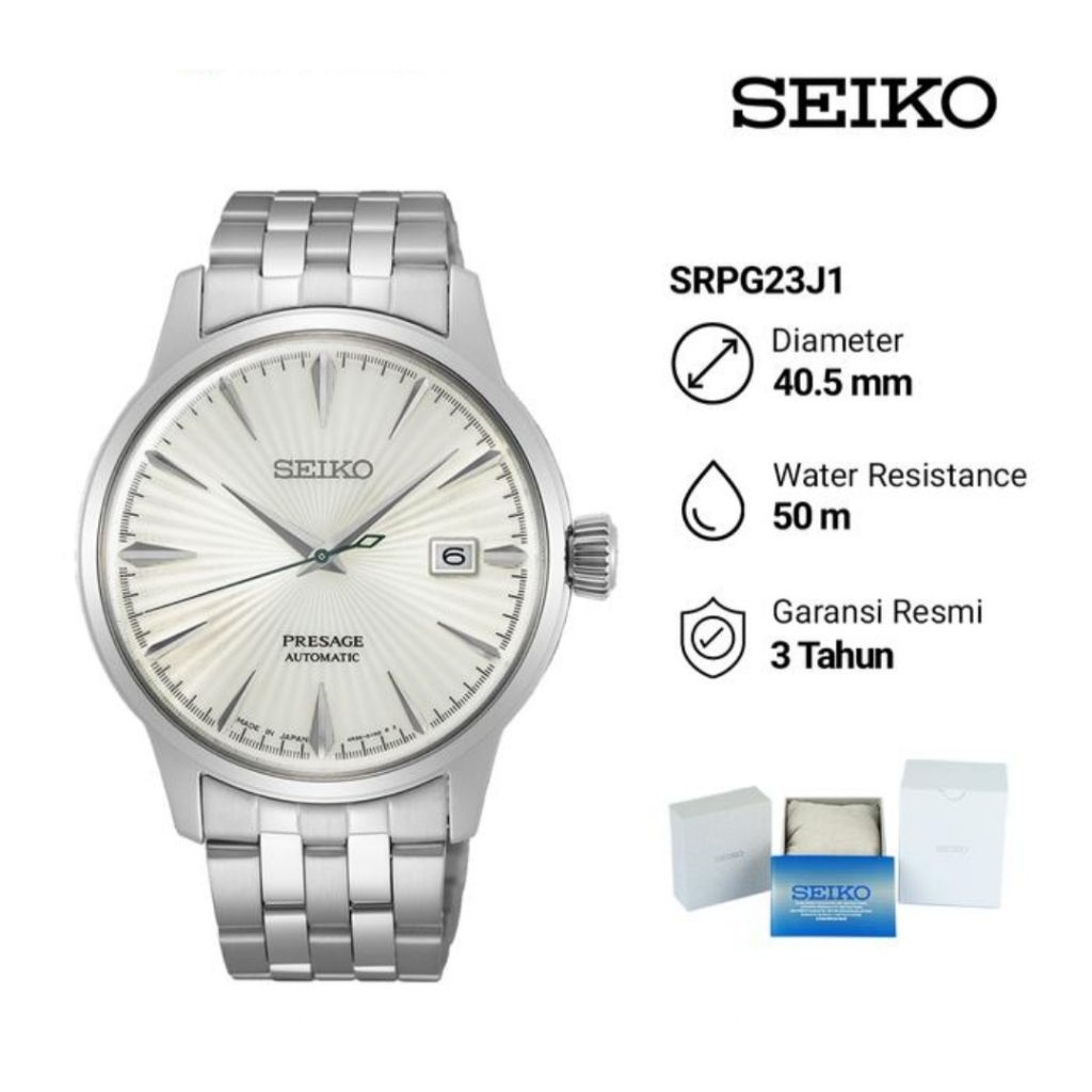 Seiko Presage SRPG23J1 Cocktail Time Martini Automatic Jam Tangan Pria Original