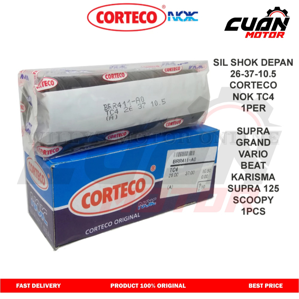 SEAL SHOCK GRAND SUPRA VARIO BEAT CORTECO NOK 1PER 1PCS  SIL 26X37X10.5