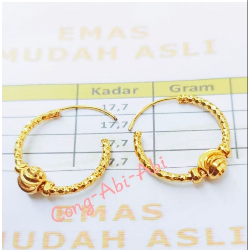 anting emas asli 24 karat 100% ori