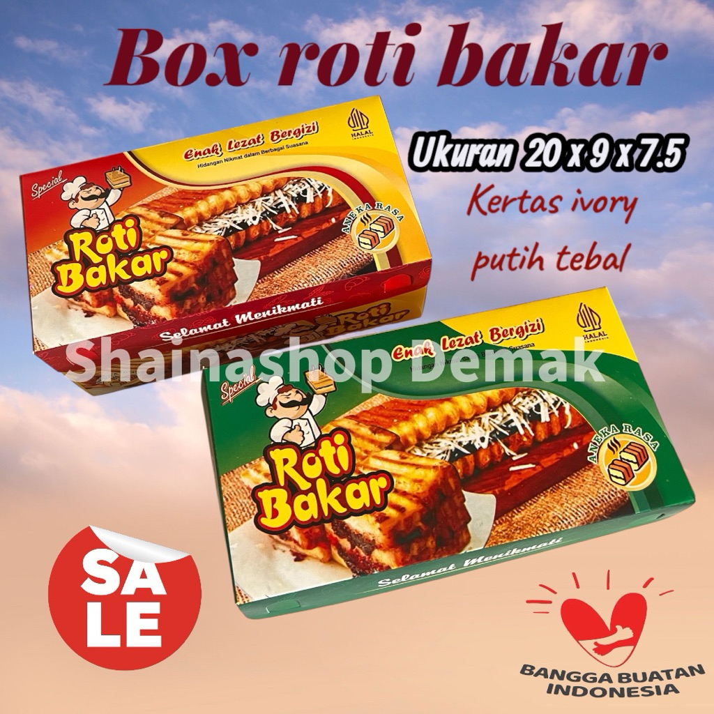 [Ivory] Dus wadah kemasan roti bakar box roti bakar kemasan roti bakar dus roti bakar kekinian bahan