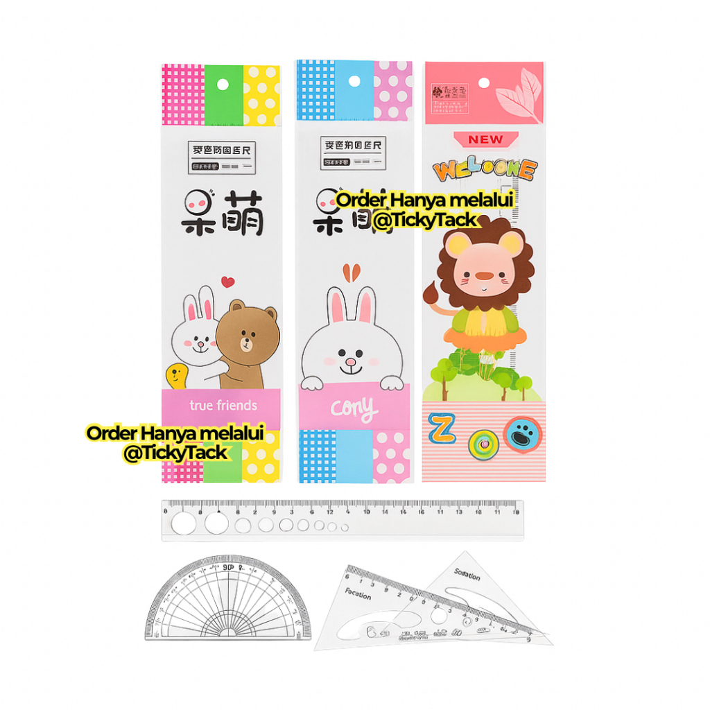 

039 Set Penggaris 4 Pcs 20 Cm Berbeda Bentuk Penggaris Busur Persegi Tiga Sama Sisi Segitiga Sama Kaki dan Panjang Alat Tulis Lengkap untuk Sekolah Kantor Profesional