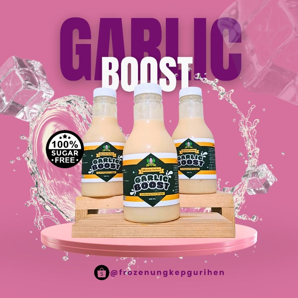 

Jus Bawang Putih Tunggal (GARLIC BOOST)-250 ml. HOMEMADE- Lemon, Madu murni, Jahe Merah, Cuka Apel-Homemade.