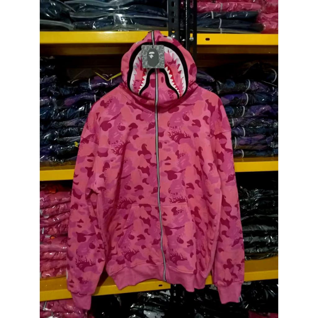 HOODIE ZIPPER BAPE PINKFIREE
