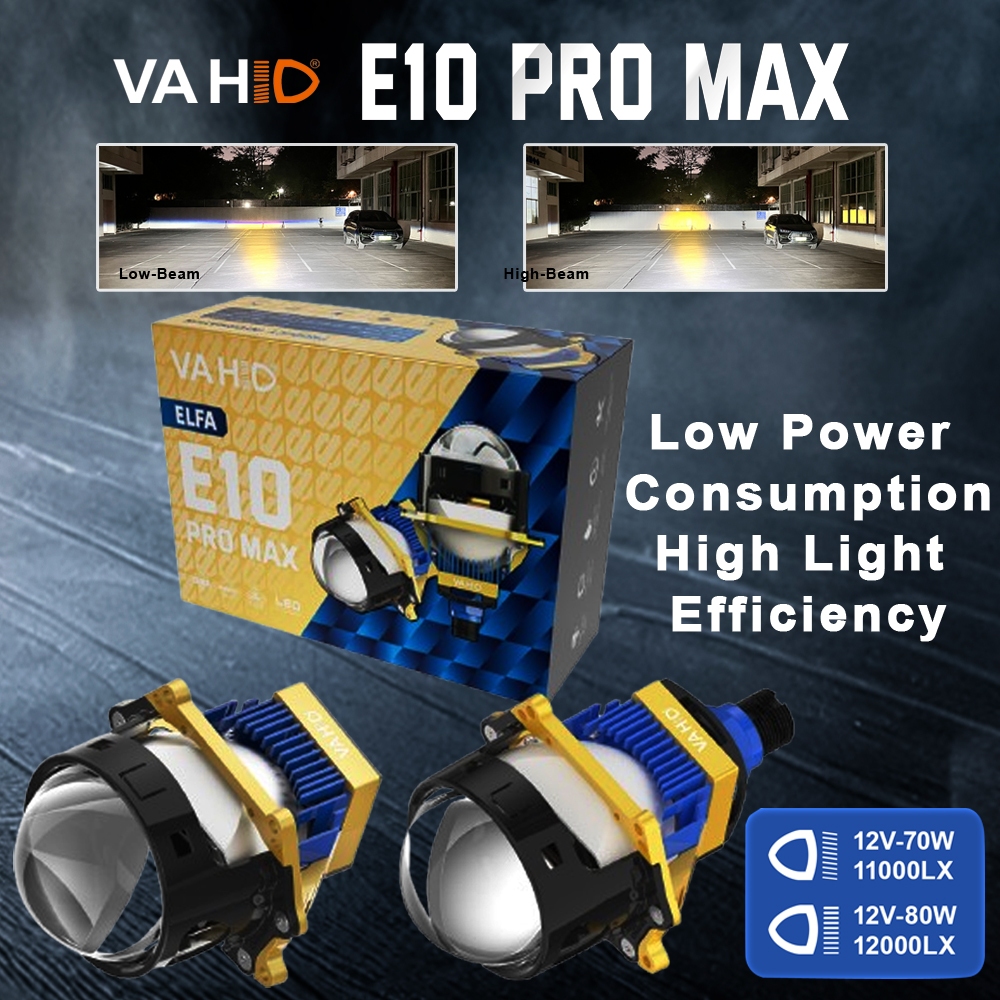 E10 Pro Max - Lampu Biled Projector Laser 3 inch Vahid E10 Pro Max 80 Watt | Premium 3.0" LED Projec