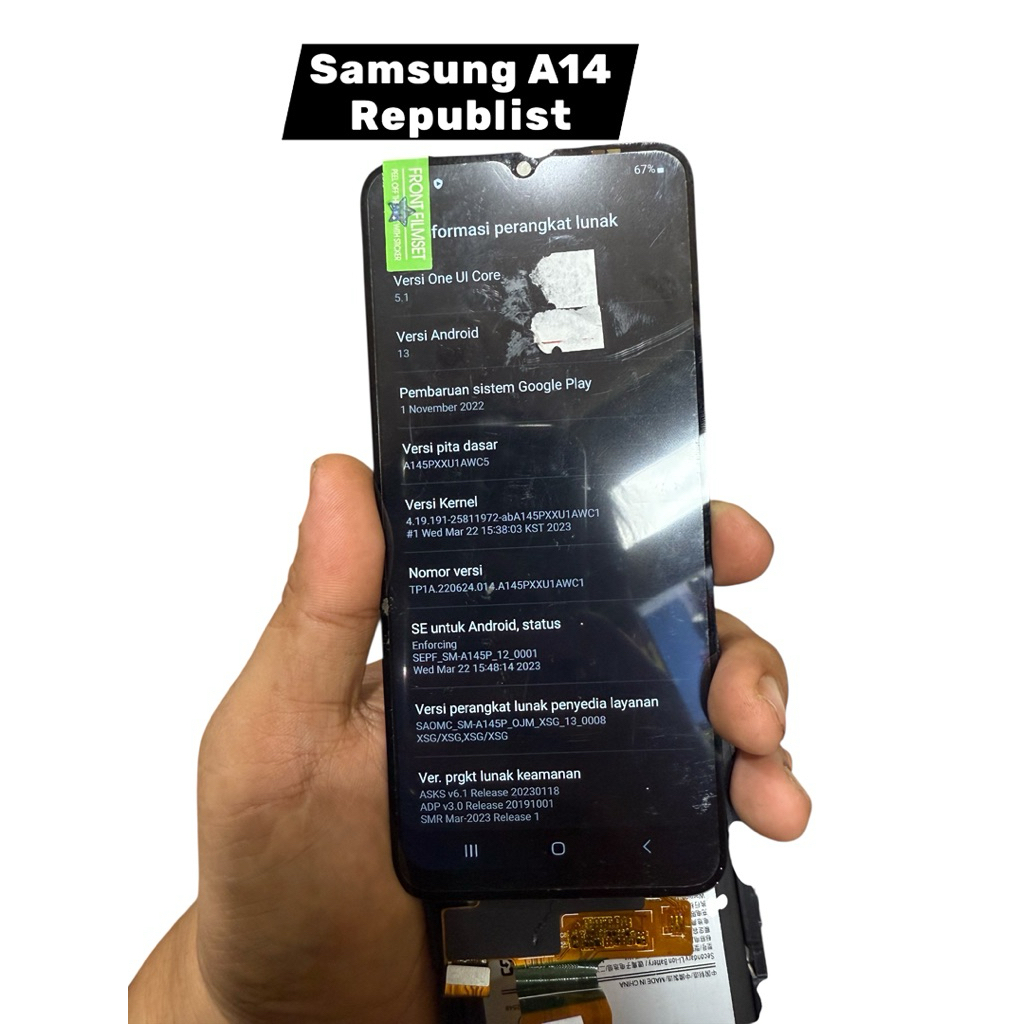 Lcd Samsung A14 Original Republist Copotan Baca deskripsi