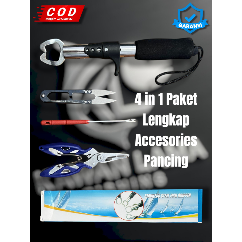 Lip Grip/Alat Penjepit Mulut/ Bibir Ikan 1 Paket 4 Produk/Tang Potong Nilon/PE, Tang Snap Ring, Peng