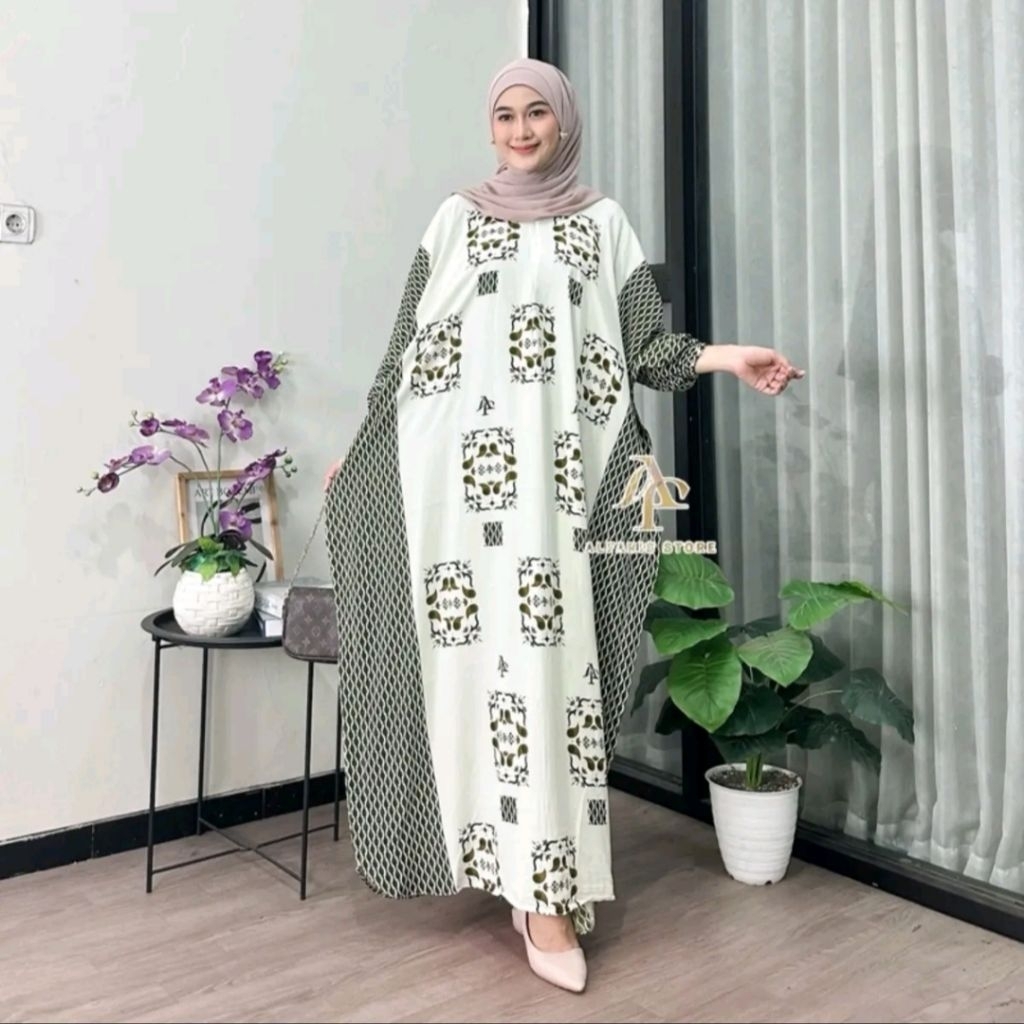 Gamis Kaftan Tazbiyah Rayon Jumbo Ld 180cm Fashion Muslim Lengan Panjang