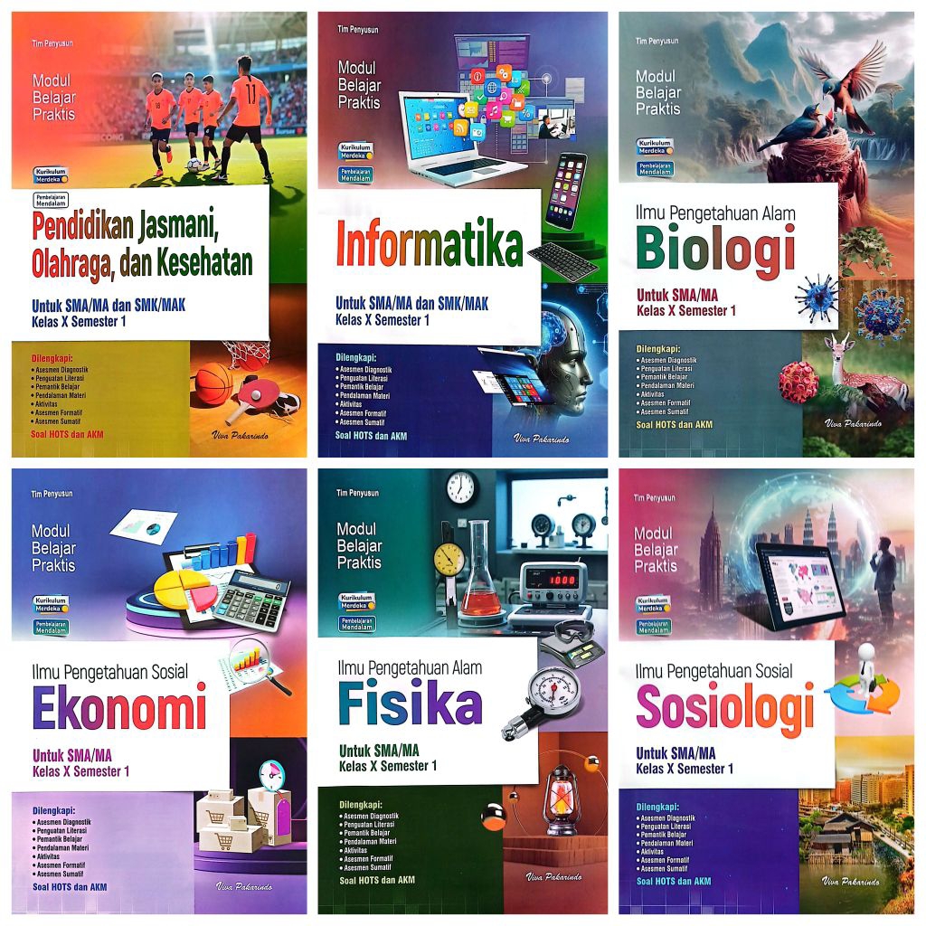 BUKU LKS VIVA PAKARINDO SMA SMK KELAS 10 PENJASKES INFORMATIKA BIOLOGI EKONOMI FISIKA SOSIOLOGI SEME