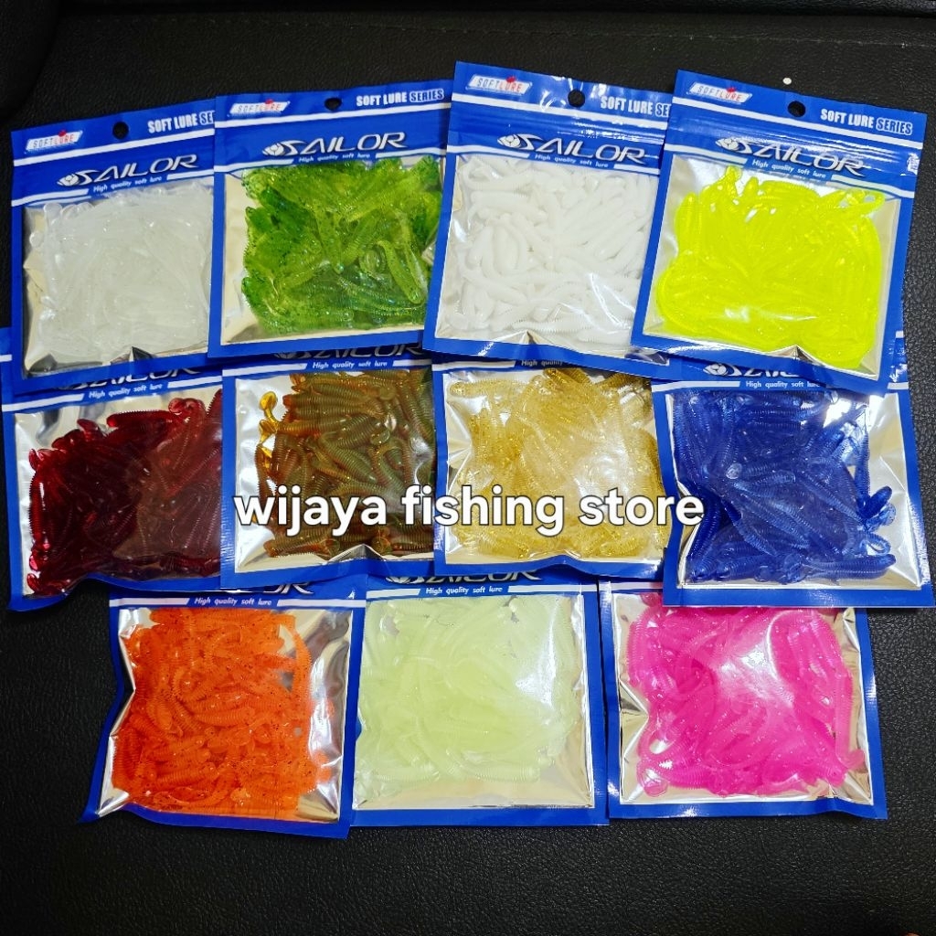 soft lure worm 5cm 0.6 gram ( harga untuk 1 bungkus / 50pcs)