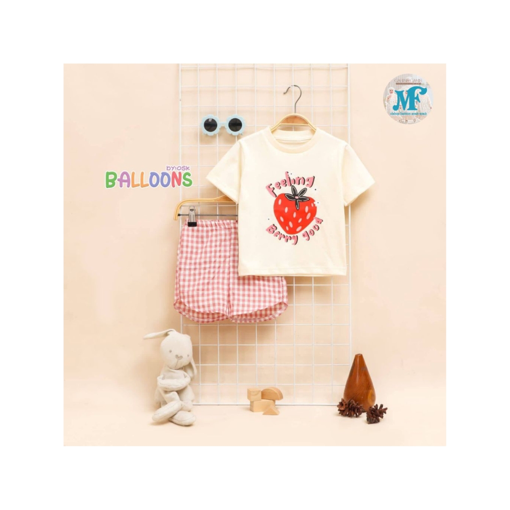 Setelan Baju Anak Cewek Lucu Adem Kekinian Murah – Kemeja & Rok Panjang BALLOONS