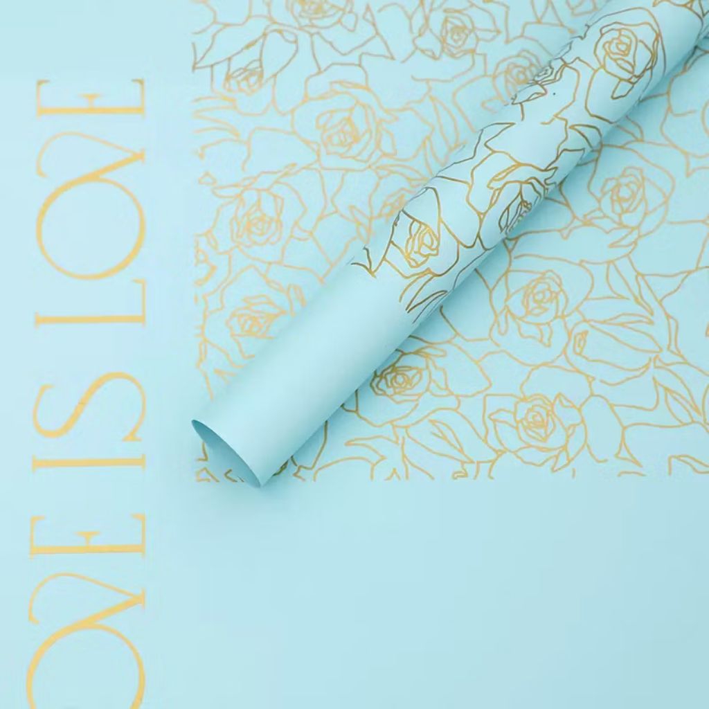 

kertas buket motif warna biru warda