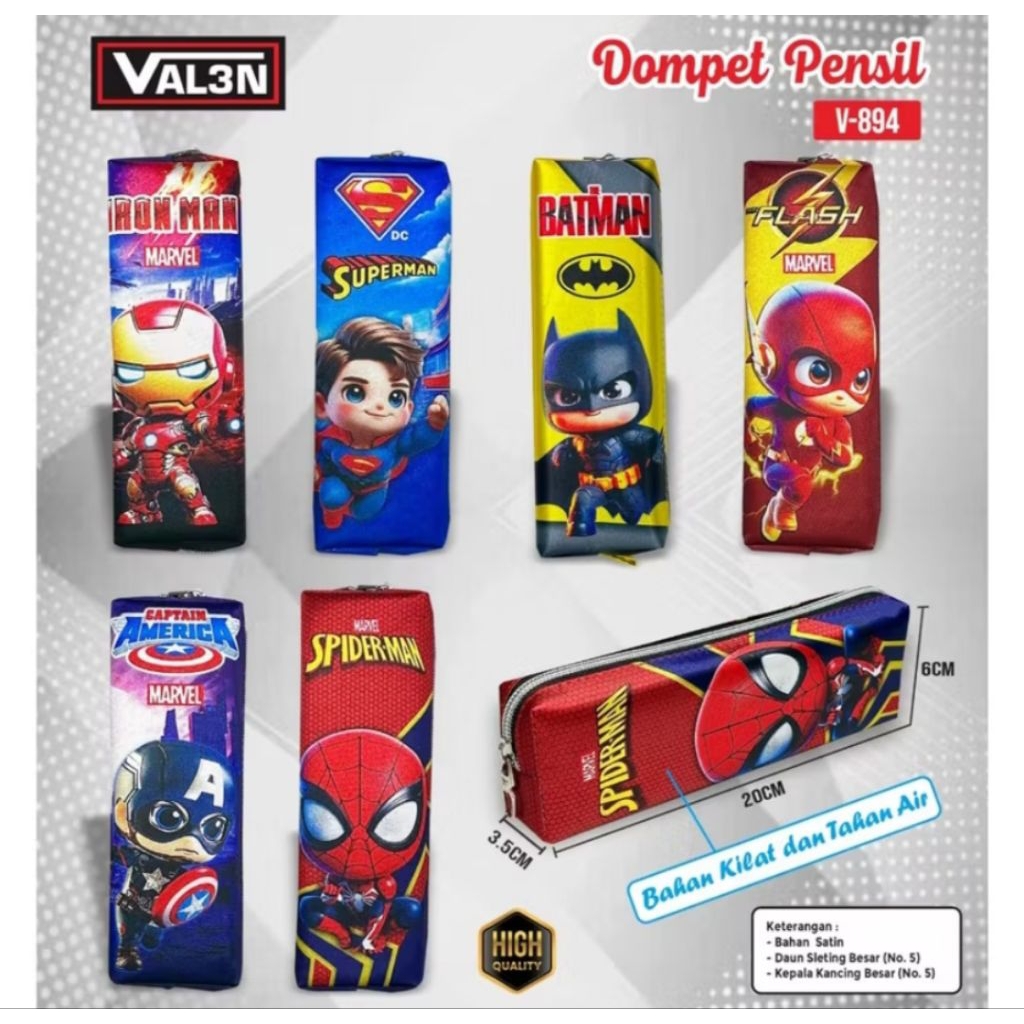 

Kotak Pinsil Karakter Super Hero & Motif Princess